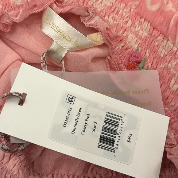 NWT LoveShackFancy QUINTELLE DRESS IN CHERRY PINK